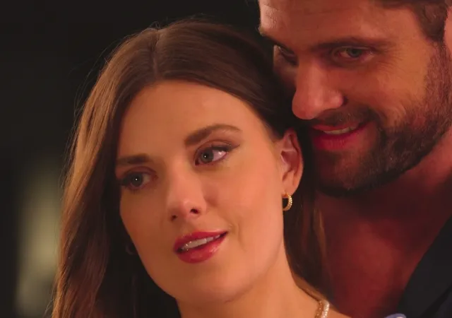 Romantic promotional image for A Deal With My Billionaire Donor on DramaBox featuring a tense billionaire romance and fake relationship storyline.